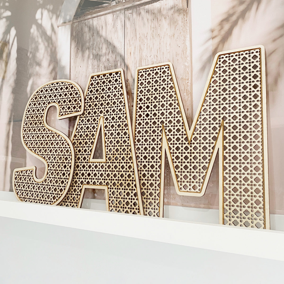 Rattan Letter Initial, Rattan Timber Nursery Decor, Boho Nursery or ...