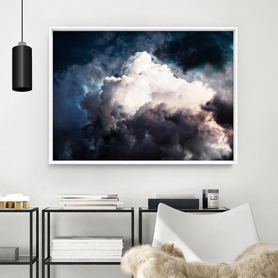 Dark Stormy Clouds in the Sky I - Art Print, Poster, Stretched Canvas or Framed Wall Art Prints, shown framed in a room