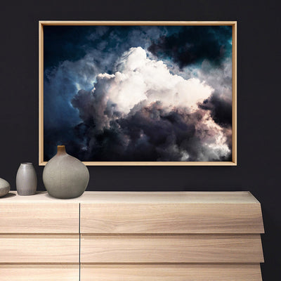 Dark Stormy Clouds in the Sky I - Art Print, Poster, Stretched Canvas or Framed Wall Art, shown framed in a home interior space
