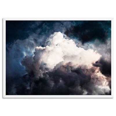 Dark Stormy Clouds in the Sky I - Art Print, Poster, Stretched Canvas, or Framed Wall Art Print, shown in a white frame