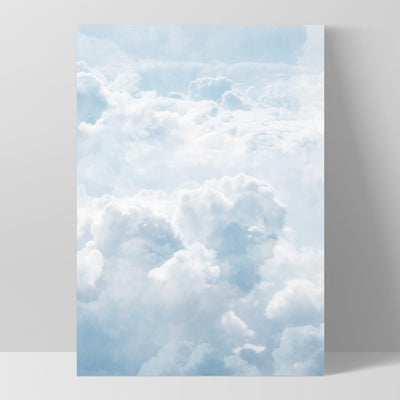 White Clouds in Blue Sky I - Art Print, Poster, Stretched Canvas, or Framed Wall Art Print, shown as a stretched canvas or poster without a frame