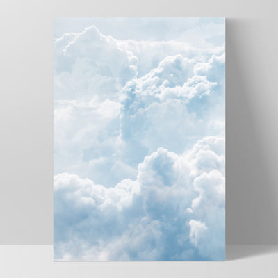 White Clouds in Blue Sky II - Art Print, Poster, Stretched Canvas, or Framed Wall Art Print, shown as a stretched canvas or poster without a frame