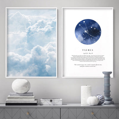 Aries Star Sign | Watercolour Circle - Art Print, Poster, Stretched Canvas or Framed Wall Art, shown framed in a home interior space