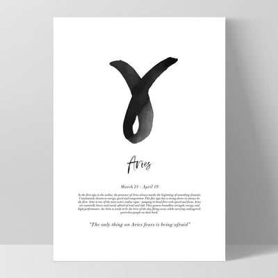 Aries Star Sign | Watercolour Symbol - Art Print, Poster, Stretched Canvas, or Framed Wall Art Print, shown as a stretched canvas or poster without a frame