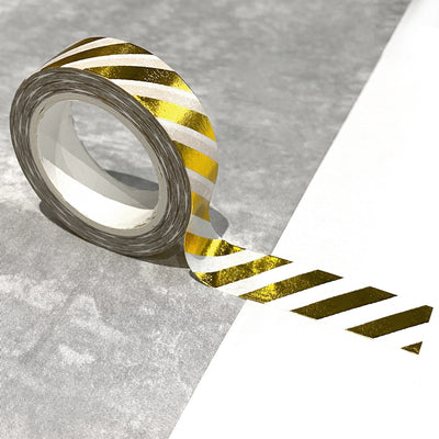 Washi Tape in Gold Foil Diagonal Stripes