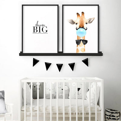 Dream Big - Art Print, Poster, Stretched Canvas or Framed Wall Art, shown framed in a home interior space
