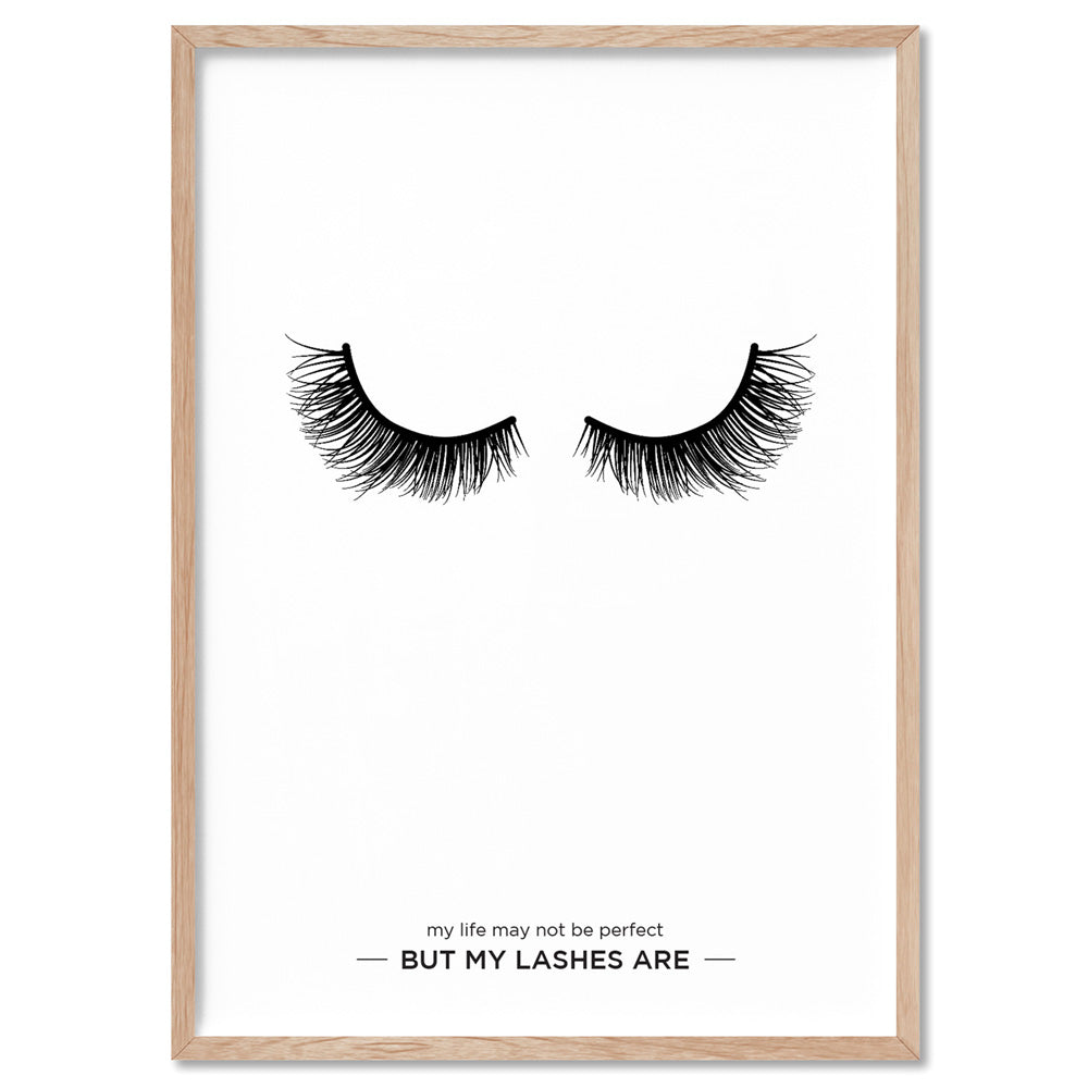Perfect Eyelashes - Art Print, Poster, Stretched Canvas, or Framed Wall Art Print, shown in a natural timber frame