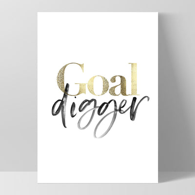 Goal Digger - Art Print, Poster, Stretched Canvas, or Framed Wall Art Print, shown as a stretched canvas or poster without a frame