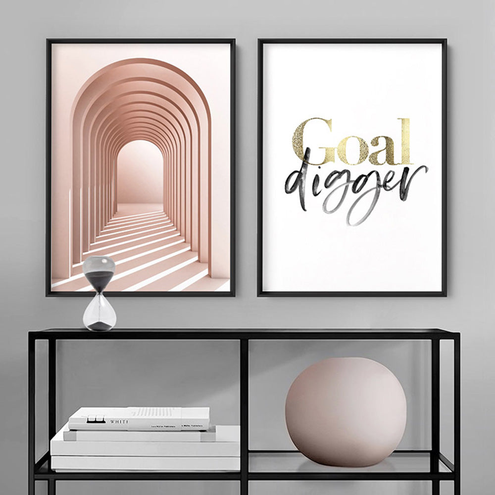 Goal Digger - Art Print, Poster, Stretched Canvas or Framed Wall Art, shown framed in a home interior space
