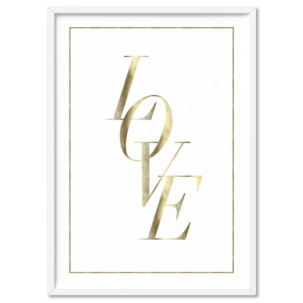 Typography Love Print. Gold Lettering Luxe Minimal Artwork – Print and ...