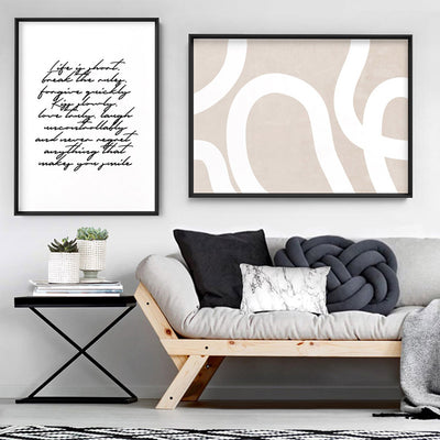 Life is Short Poem - Art Print, Poster, Stretched Canvas or Framed Wall Art, shown framed in a home interior space