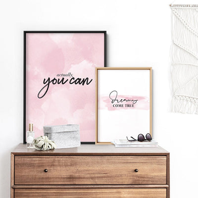 Actually, You Can - Art Print, Poster, Stretched Canvas or Framed Wall Art, shown framed in a home interior space