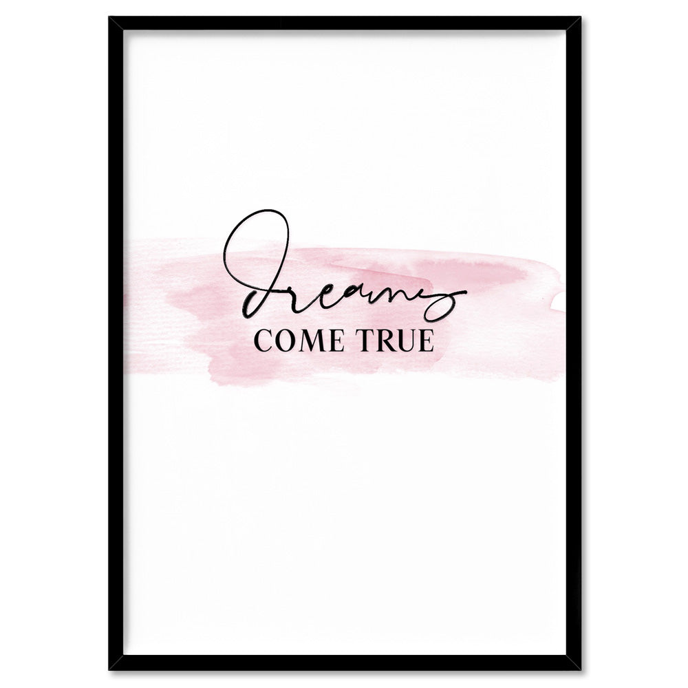 Dreams Come True - Art Print, Poster, Stretched Canvas, or Framed Wall Art Print, shown in a black frame
