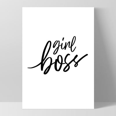 Girl Boss Type - Art Print, Poster, Stretched Canvas, or Framed Wall Art Print, shown as a stretched canvas or poster without a frame