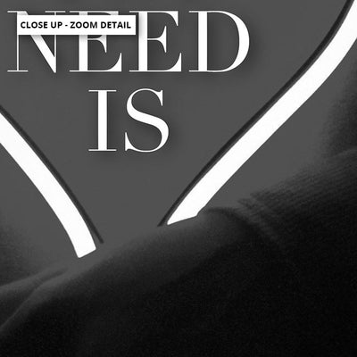 All you need is Love (neon) - Art Print, Poster, Stretched Canvas or Framed Wall Art, Close up View of Print Resolution