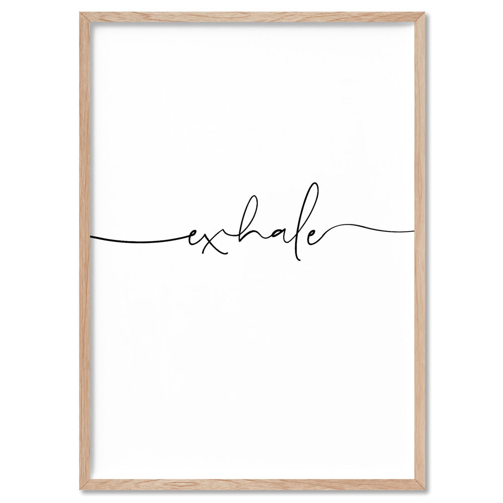 Exhale - Art Print, Poster, Stretched Canvas, or Framed Wall Art Print, shown in a natural timber frame