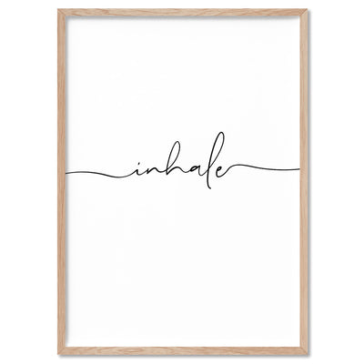 Inhale - Art Print, Poster, Stretched Canvas, or Framed Wall Art Print, shown in a natural timber frame