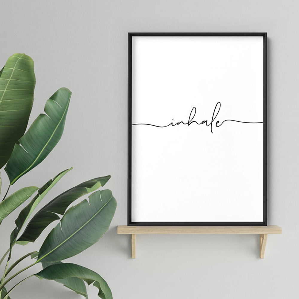 Inhale - Art Print, Poster, Stretched Canvas or Framed Wall Art Prints, shown framed in a room