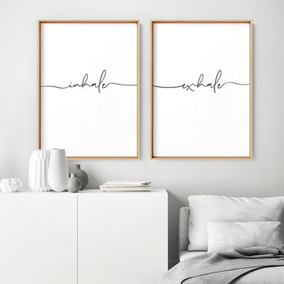 Inhale - Art Print, Poster, Stretched Canvas or Framed Wall Art, shown framed in a home interior space