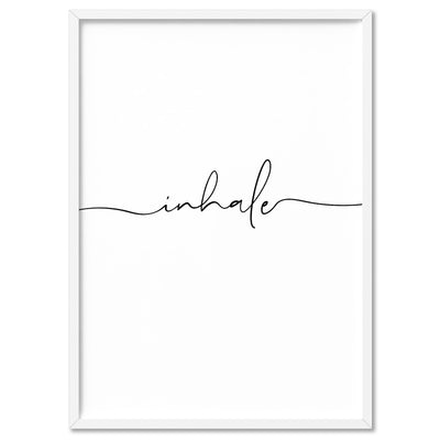 Inhale - Art Print, Poster, Stretched Canvas, or Framed Wall Art Print, shown in a white frame