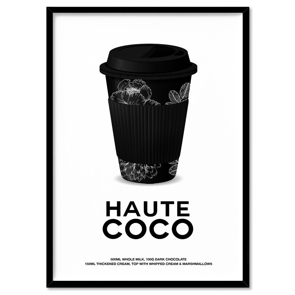 Haute Coco - Art Print, Poster, Stretched Canvas, or Framed Wall Art Print, shown in a black frame