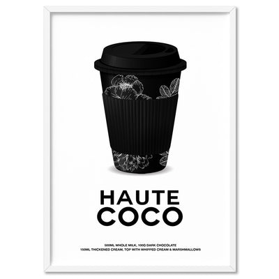 Haute Coco - Art Print, Poster, Stretched Canvas, or Framed Wall Art Print, shown in a white frame