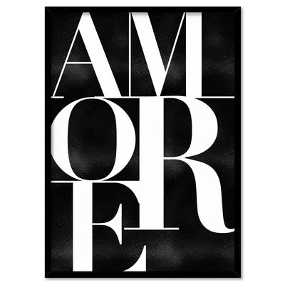 Amore - Art Print, Poster, Stretched Canvas, or Framed Wall Art Print, shown in a black frame