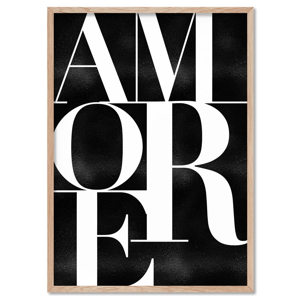 Amore - Art Print, Poster, Stretched Canvas, or Framed Wall Art Print, shown in a natural timber frame