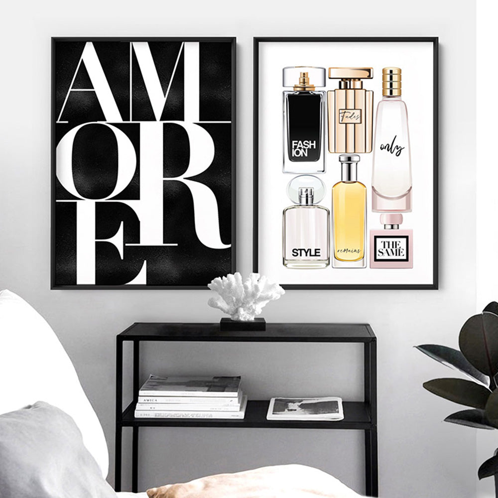 Amore - Art Print, Poster, Stretched Canvas or Framed Wall Art, shown framed in a home interior space