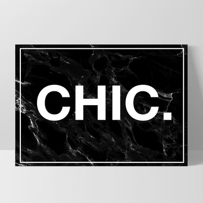 CHIC Word Typography - Art Print, Poster, Stretched Canvas, or Framed Wall Art Print, shown as a stretched canvas or poster without a frame