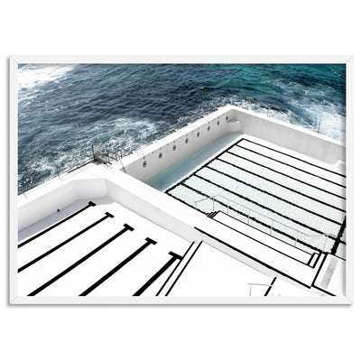 Bondi Icebergs Pool I - Art Print, Poster, Stretched Canvas, or Framed Wall Art Print, shown in a white frame