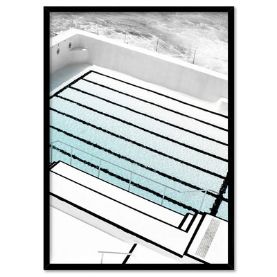 Bondi Icebergs Pool III - Art Print, Poster, Stretched Canvas, or Framed Wall Art Print, shown in a black frame