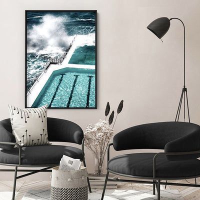 Bondi Icebergs Pool IV - Art Print, Poster, Stretched Canvas or Framed Wall Art Prints, shown framed in a room