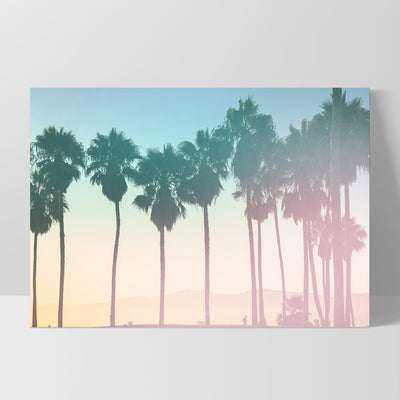California Pastels / Palm Horizon - Art Print, Poster, Stretched Canvas, or Framed Wall Art Print, shown as a stretched canvas or poster without a frame
