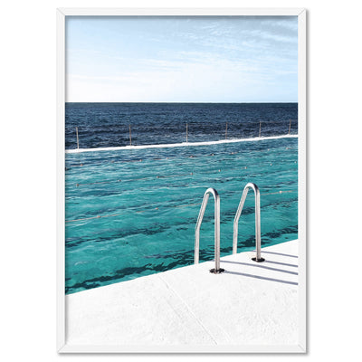 Bondi Icebergs Pool V - Art Print, Poster, Stretched Canvas, or Framed Wall Art Print, shown in a white frame