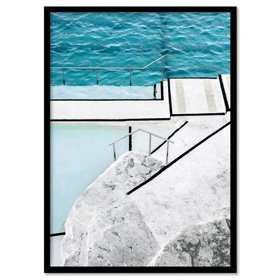 Bondi Icebergs Pool VI - Art Print, Poster, Stretched Canvas, or Framed Wall Art Print, shown in a black frame