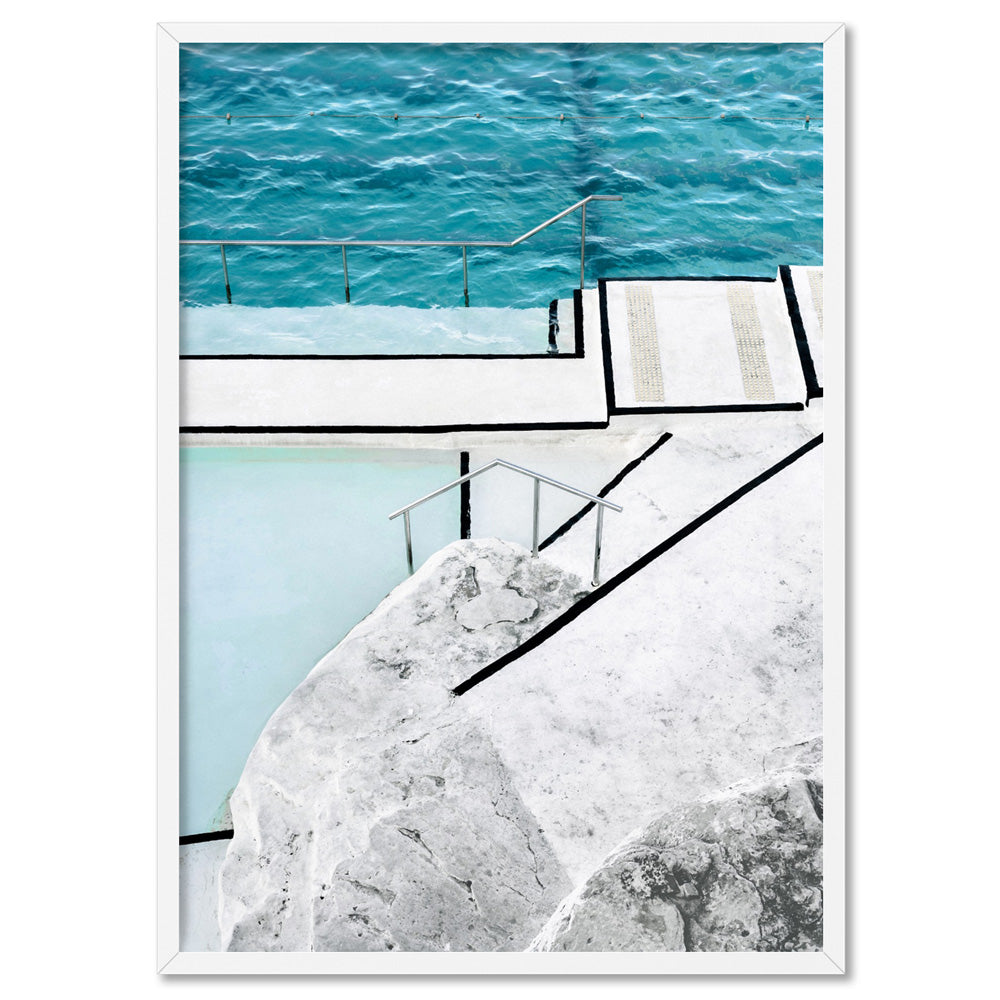 Bondi Icebergs Pool VI - Art Print, Poster, Stretched Canvas, or Framed Wall Art Print, shown in a white frame