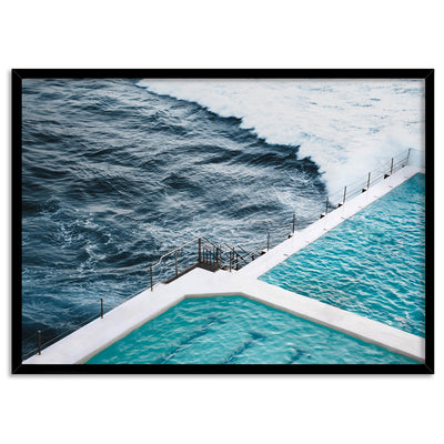 Bondi Icebergs Pool VIII - Art Print, Poster, Stretched Canvas, or Framed Wall Art Print, shown in a black frame