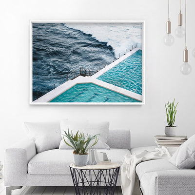 Bondi Icebergs Pool VIII - Art Print, Poster, Stretched Canvas or Framed Wall Art Prints, shown framed in a room