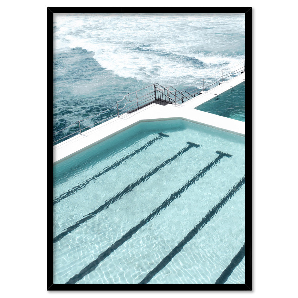 Bondi Icebergs Pool IX - Art Print, Poster, Stretched Canvas, or Framed Wall Art Print, shown in a black frame