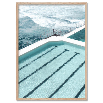Bondi Icebergs Pool IX - Art Print, Poster, Stretched Canvas, or Framed Wall Art Print, shown in a natural timber frame