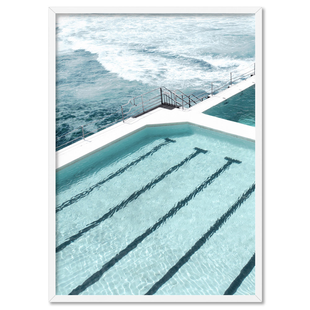 Bondi Icebergs Pool IX - Art Print, Poster, Stretched Canvas, or Framed Wall Art Print, shown in a white frame