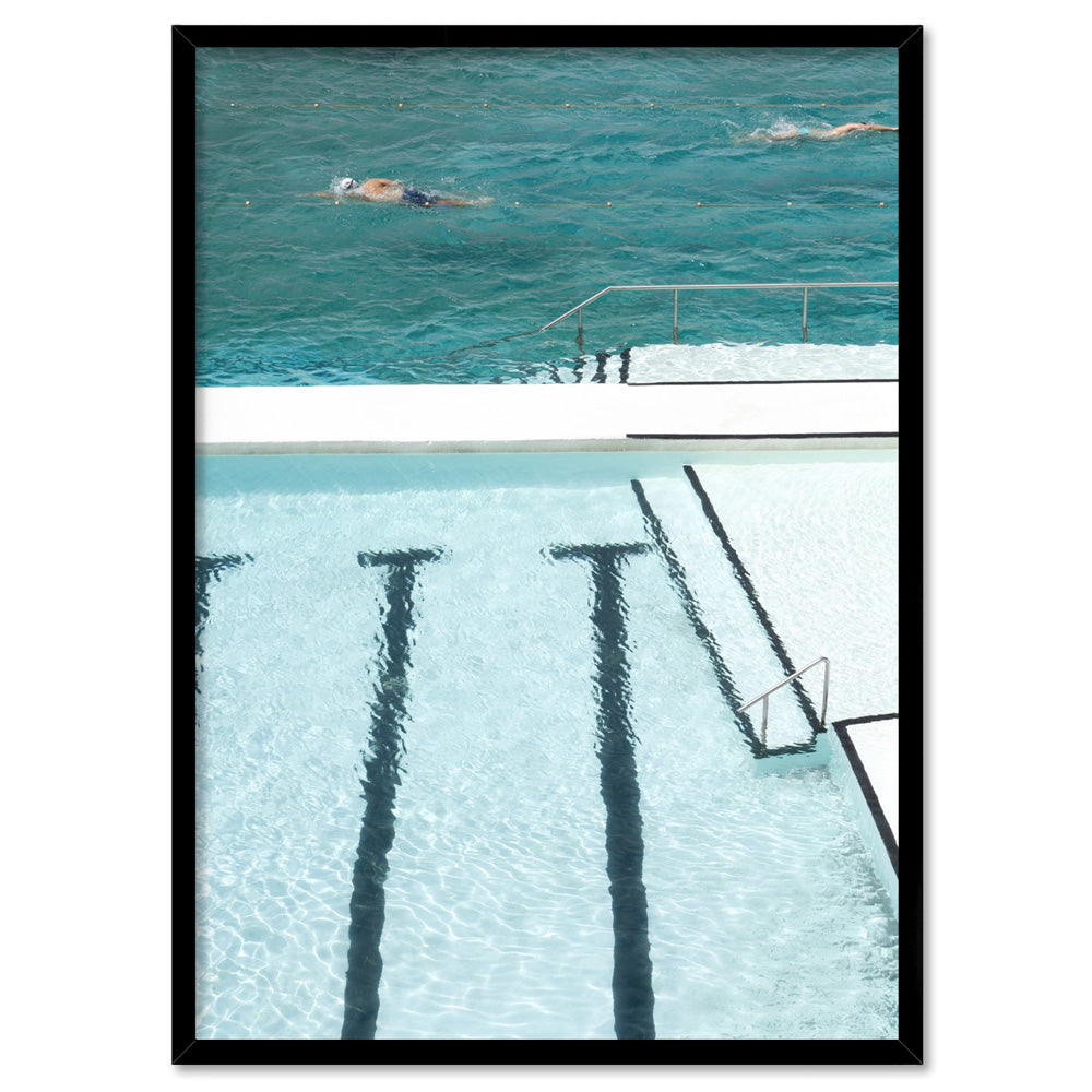 Bondi Icebergs Pool X - Art Print, Poster, Stretched Canvas, or Framed Wall Art Print, shown in a black frame