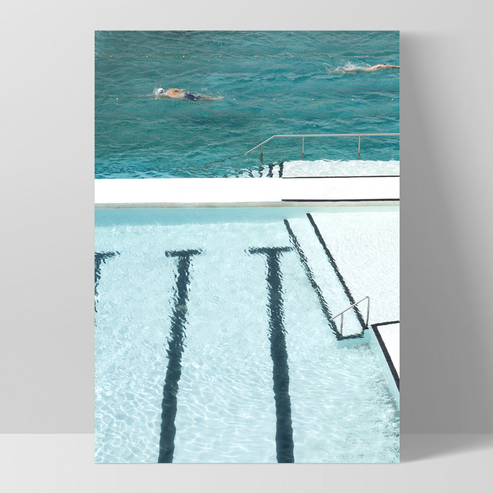 Bondi Icebergs Pool X - Art Print, Poster, Stretched Canvas, or Framed Wall Art Print, shown as a stretched canvas or poster without a frame