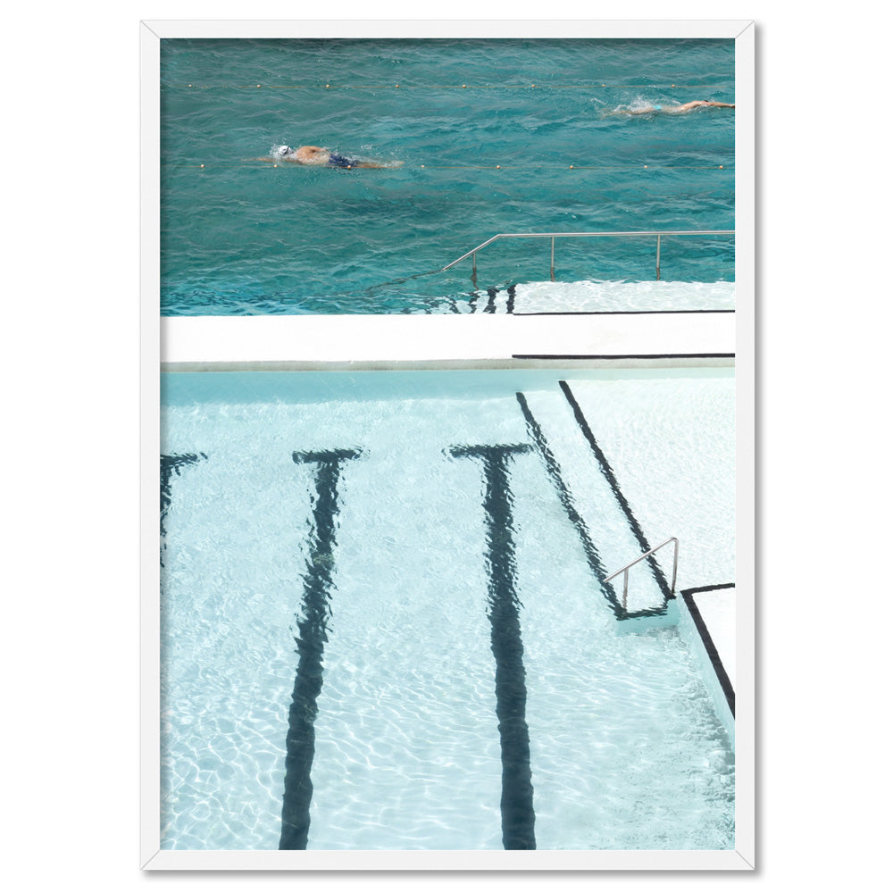 Bondi Icebergs Pool X - Art Print, Poster, Stretched Canvas, or Framed Wall Art Print, shown in a white frame