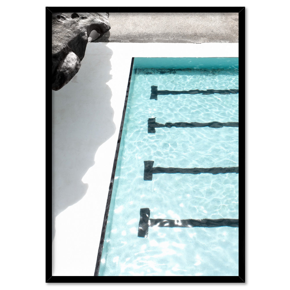 Bondi Icebergs Pool XI - Art Print, Poster, Stretched Canvas, or Framed Wall Art Print, shown in a black frame