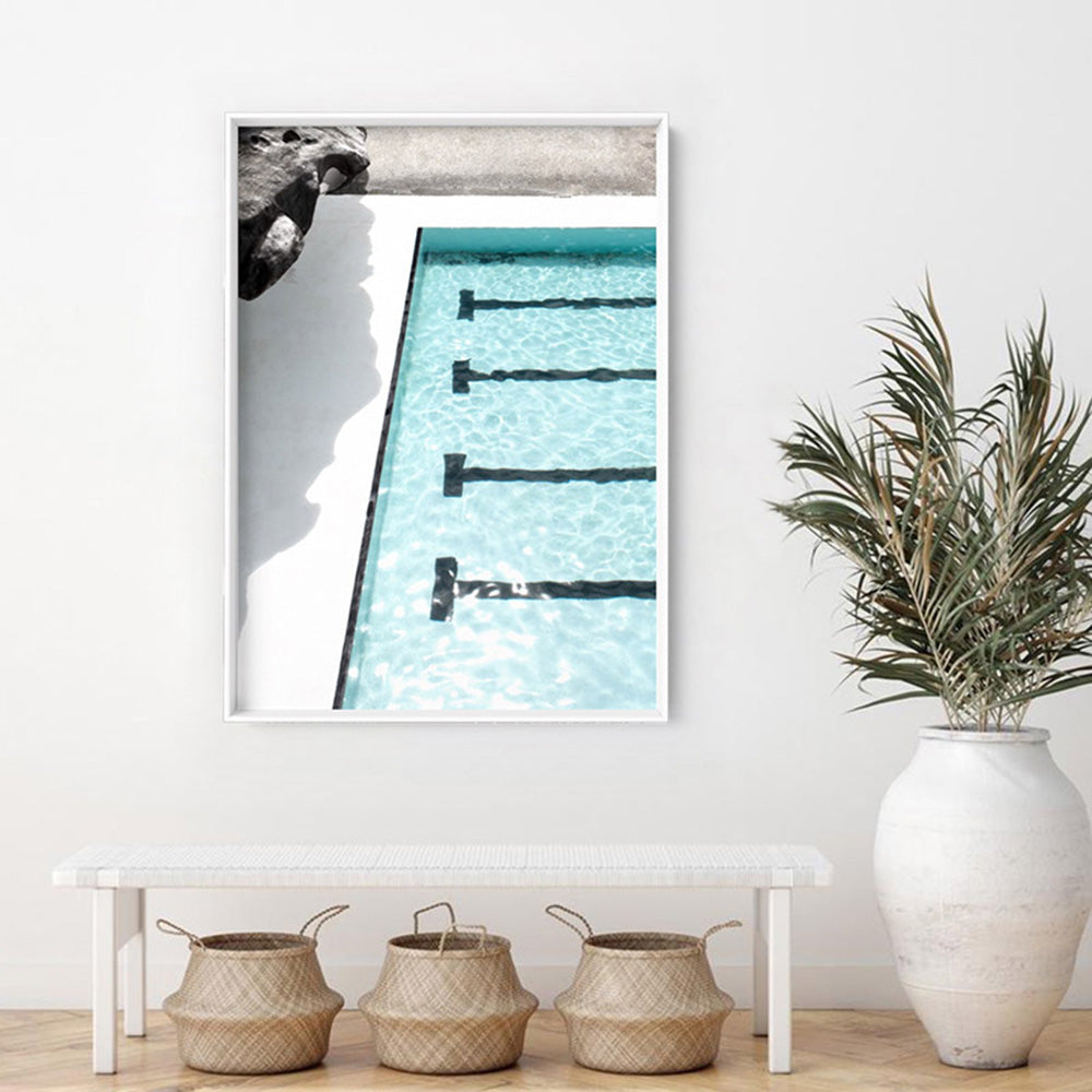 Bondi Icebergs Pool XI - Art Print, Poster, Stretched Canvas or Framed Wall Art Prints, shown framed in a room