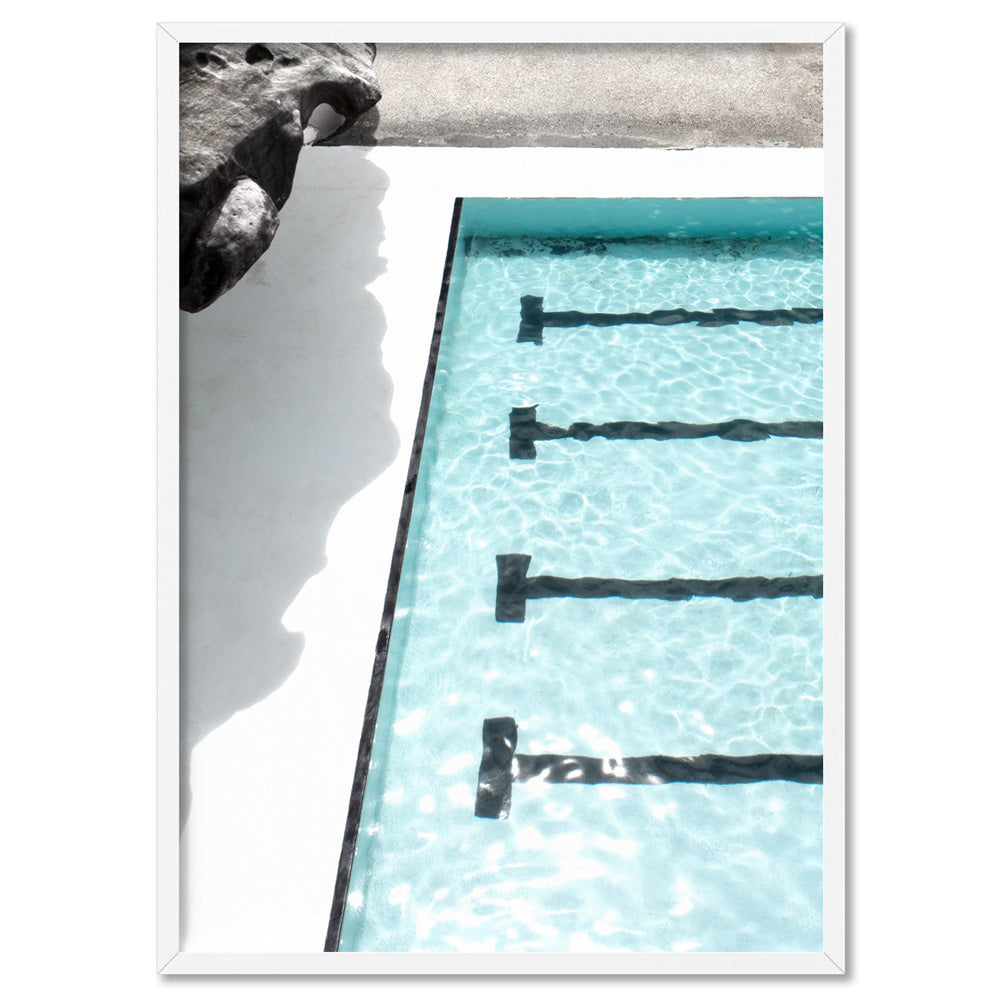 Bondi Icebergs Pool XI - Art Print, Poster, Stretched Canvas, or Framed Wall Art Print, shown in a white frame