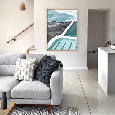 Bondi Icebergs Pool XII - Art Print, Poster, Stretched Canvas or Framed Wall Art Prints, shown framed in a room