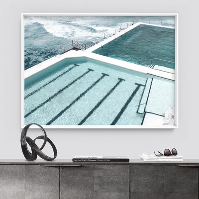 Bondi Icebergs Pool XIII - Art Print, Poster, Stretched Canvas or Framed Wall Art Prints, shown framed in a room